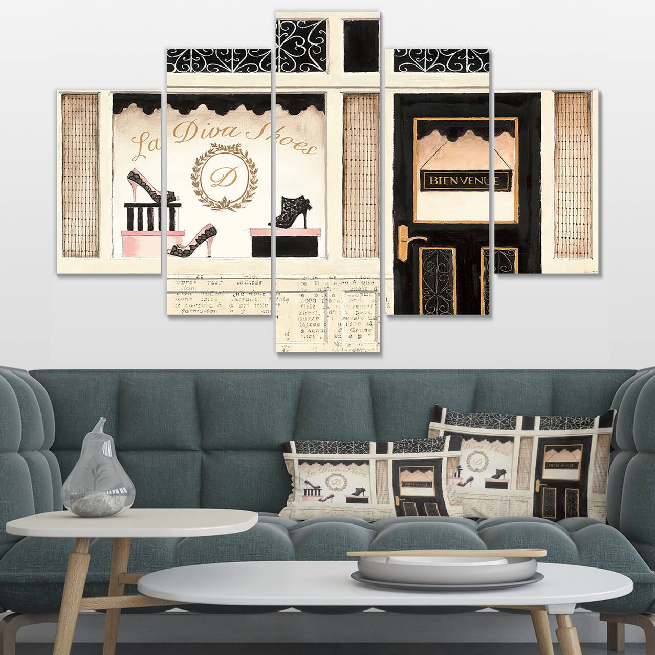 Designart - Paris Diva Shoes Painting - Fashion Premium Canvas Wall Art